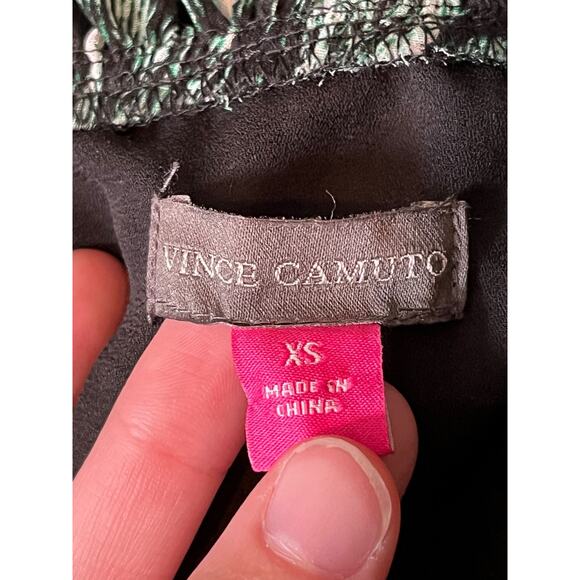 Vince Camuto dress Rainforest texture Pleated midi X-Small XS - Picture 7 of 7